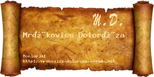 Mrákovics Doloróza névjegykártya